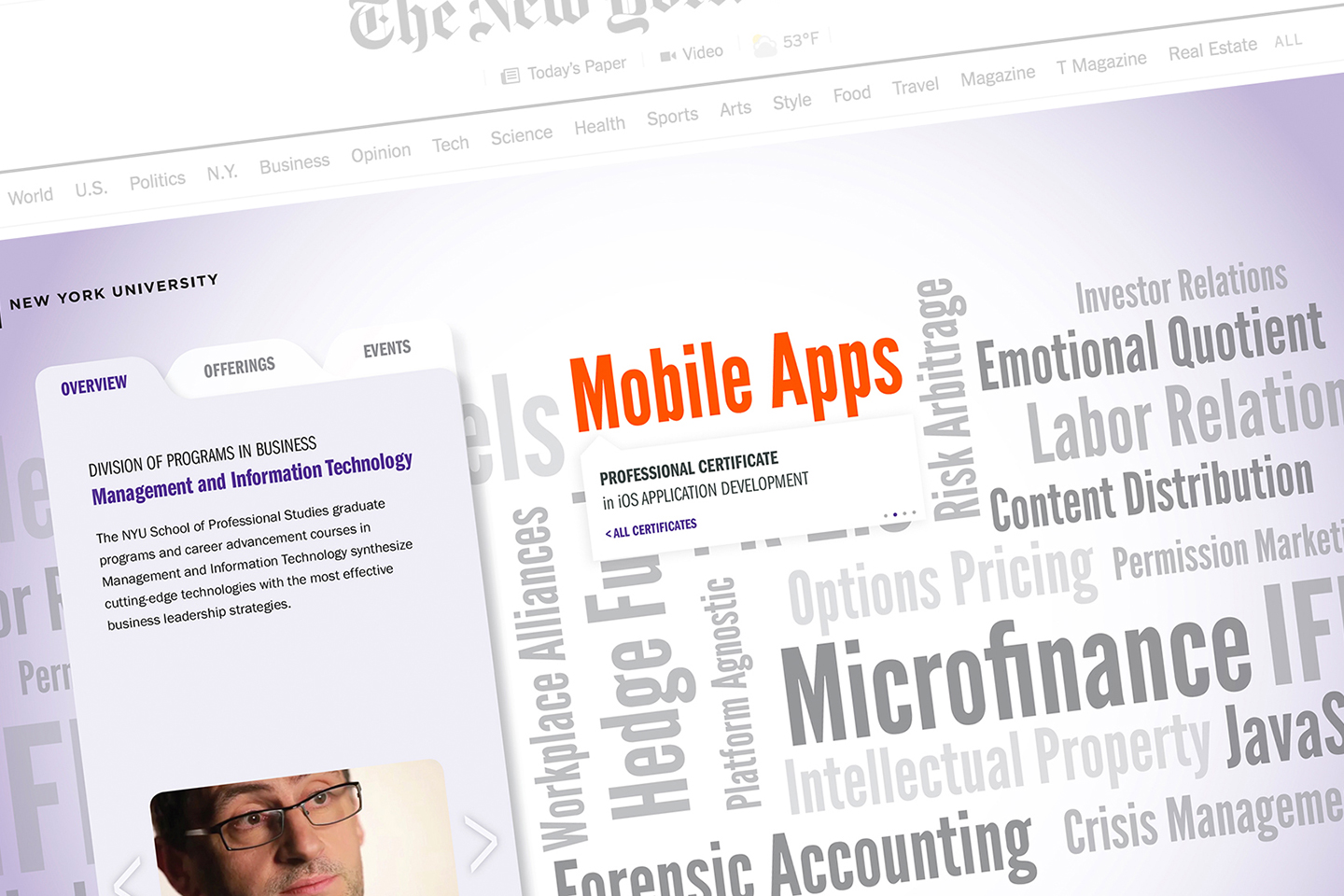 Word-cloud campaign allowed NYU to showcase what each program had to offer in one view.