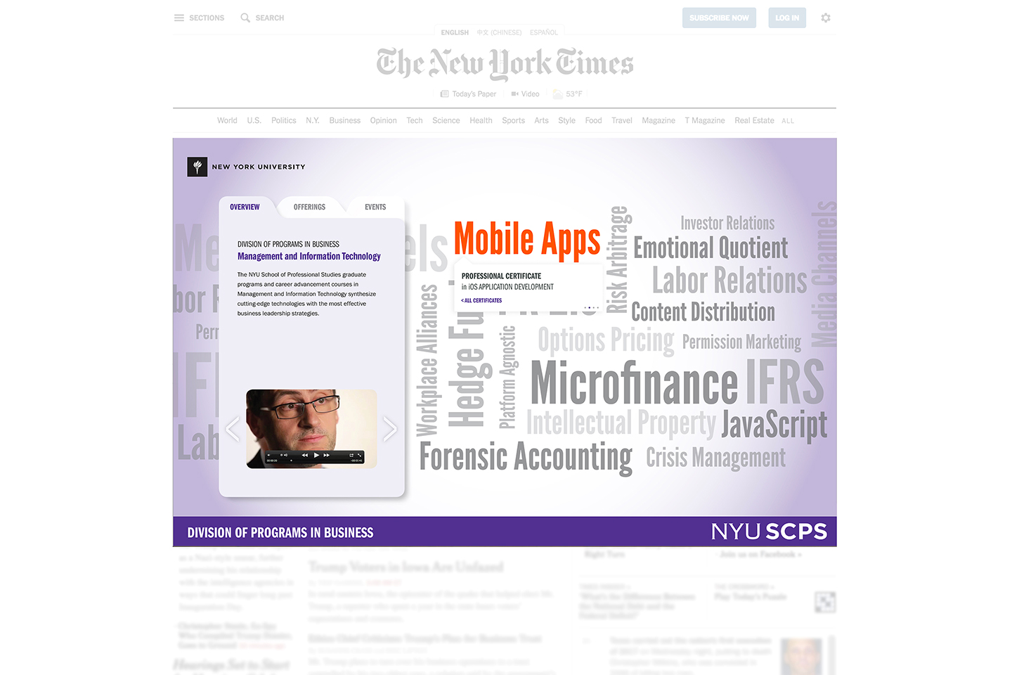 For over 20 years, SMA NYC helped NYU SCPS with comprehensive marketing plans to attract students.