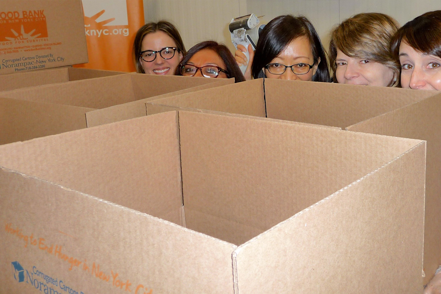Holiday volunteer work at the Foodbank in Bronx.